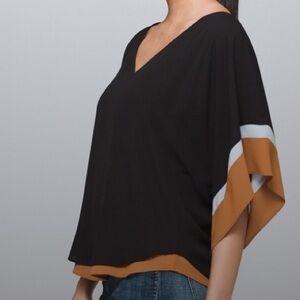 White House Black Market Black and Brown Blouse